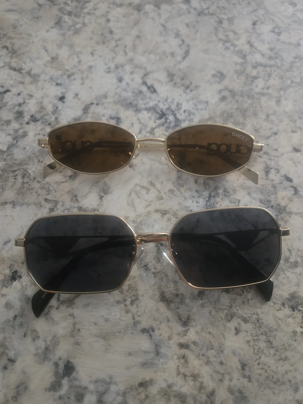 Gucci And PRADA Women’s Gold Frame Sunglasses - Brown Lenses